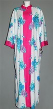 VTG Evelyn Pearson Bright Floral Long Zipper Robe Pockets Wm&#39;s 46-48 NWT NOS - £45.55 GBP