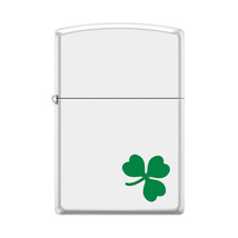 Zippo Lighter - Lucky Clover White Matte - 855940 - $31.48
