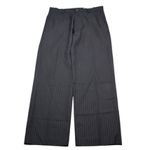 IZOD Pants Mens 32 Black Ankle Mid Rise Button Zip Plaid Slash Pocket Belt Loops - $25.62