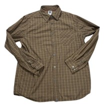 The North Face Shirt Mens Large Flannel Button Down Long Sleeve Brown - £13.52 GBP