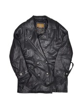 Express Leather Jacket Womens S Soft Black Leather Double Breasted Belte... - £53.02 GBP