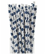Blue Polka Dot Paper Straws - Birthday Baby Shower Party Supplies - 24 P... - $11.17