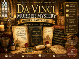 DaVinci Murder Mystery dinner PARTY game. Instant Download. | Printable ... - $16.95