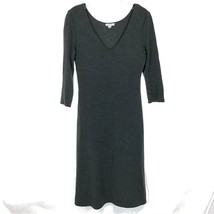 Womens Size Small Garnet Hill Gray Vintage Pure Wool Fit and Flare Midi Dress - £25.84 GBP