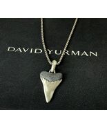 David Yurman Plain Shark Tooth .925 Sterling Silver Pendant With Box Chain 26"in - $692.98