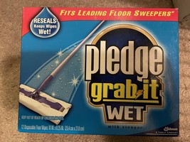 Pledge Grab It Wet Disposable Floor Pads 12 Count With Vinegar - £16.52 GBP