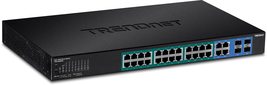 TRENDnet 28-Port Web Smart PoE+ Switch, 24 x Gigabit PoE+ Ports, 4 x Shared Giga - £514.83 GBP