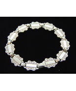 Vintage Estate .925 Sterling Silver Floral Chain Link Bracelet, 25.8g #E... - £59.34 GBP