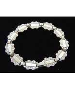 Vintage Estate .925 Sterling Silver Floral Chain Link Bracelet, 25.8g #E... - €64,68 EUR