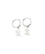 Anyco Earrings Sterling Silver Punk Geometric Initials ME Label Stud For... - €18,20 EUR