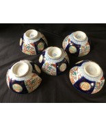 Antique set of 5 chinese porcelain large bowls. Blue sealmark. - £184.92 GBP