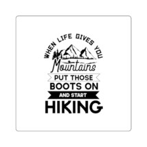Personalized Hiking Sticker - Inspirational Landscape with Black and Whi... - $8.24+