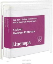 Twin Size LINENSPA Five Sided Mattress Protector - Guards Top Twin, 5-sided - £14.86 GBP