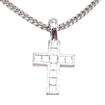 Authentic! Cartier 18k White Gold Diamond Cross Necklace - £5,874.53 GBP