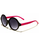 Girls Willow Round Black Sunglasses with Pink Temples kid 2507 Pink   68 - $6.77