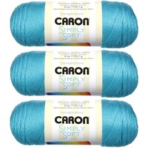 Caron Simply Soft Brites Yarn (3-Pack) Blue Mint H9700B-9608 - £28.98 GBP