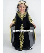Ramadan Kids Moroccan  Kaftan Black Girls Dubai Dress Special Wedding - £48.15 GBP