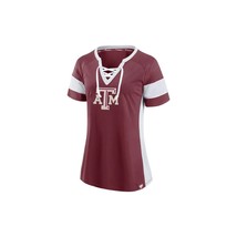 Texas A&amp;M Aggies NCAA Women&#39;s Fanatics Lace-Up Football T-Shirt Maroon S... - $35.99