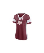 Texas A&amp;M Aggies NCAA Women&#39;s Fanatics Lace-Up Football T-Shirt Maroon S... - £28.68 GBP