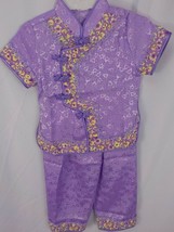 M.M. 2PC Tang Suit Infant Girls 1T Shirt Pant Set Pastel Purple Feminine Summer - £11.15 GBP
