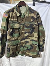 VTG US Army Coat Jacket Small X Short Woodland Combat BDU Named w/ Patches - $24.74