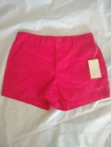 A new day Women&#39;s Zippered Stretch High-Rise Dark Pink Chino Shorts Sz 6 - £14.27 GBP