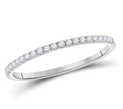 NEW 10K White Gold Round Diamond Stackable Band Ring 1/6 cttw - £644.35 GBP