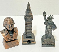 Vtg Souvenir Die Cast Metal Sharpeners Washington Statue of Liberty Big Ben - £15.05 GBP