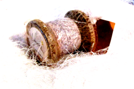 candle in shape of spool of thread, 2" tall  2" diameter, lavender   (A) - $3.60