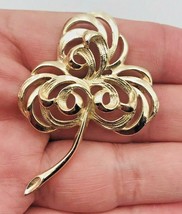 Vintage Sarah Coventry Silver Tone Swirl 3 Leaf Clover Flower Pin Brooch - £9.58 GBP