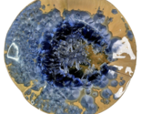 Crystalline Glaze Blue Tan Art Plate Artistic Décor Crystals Vintage Ear... - $199.99