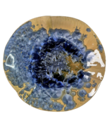 Crystalline Glaze Blue Tan Art Plate Artistic Décor Crystals Vintage Ear... - $199.99