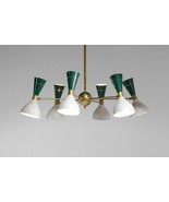 Italian Modern Chandelier &quot;Pita&quot; 6 Arms Green and White in Style of Stil... - £323.61 GBP