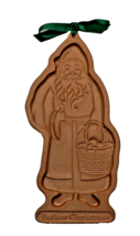 Longaberger Cookie Mold Pottery Father Christmas 1990 Large 8 inch Tall  - £17.44 GBP