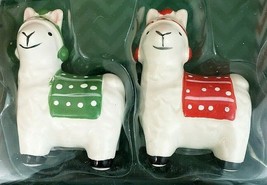 Bistro Llama Llama Salt and Pepper Shakers Sleigh Bell 3&quot; x 2&quot; NWT - £9.58 GBP