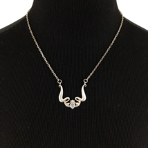 CLADDAGH sterling silver necklace - lite blue glass heart crown hands Ir... - $35.00