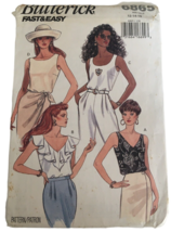 Butterick Sewing Pattern 6865 Misses Top Shirt Bouse Sleeveless UC Easy 12 14 16 - £5.62 GBP