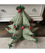 Vintage Stuffed Fabric Christmas Tree 3D Strawberries Green Red 13” Cute... - $40.94 CAD