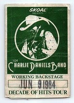 Pass Arrière De Charlie Daniels Band Indianapolis Indiana 9 Juin 1984 - £26.75 GBP