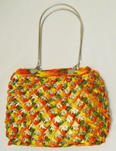 Crocheted Soda Pop Tab Purse Handbag Red Yellow Orange Recycled Wearable Art - £35.84 GBP