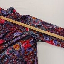 Vintage Floral Blouse Top Notch Long Sleeve Collared Shirt Women’s Chest 59" image 9