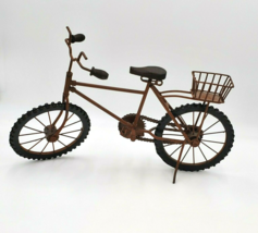 BICYCLE DECOR Table Distressed Metal Bike Wood Seat/Handlebars Rubber Tires 17&quot; - £19.46 GBP