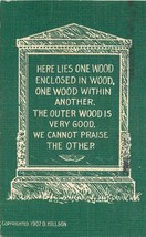 Postcard 1907 HIillson Arts &amp; Crafts grave saying Green Tint 23-5517 - $6.64