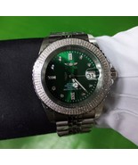 invicta green dial men automatic diamond watch exhibition case &amp; ss brac... - $999.90