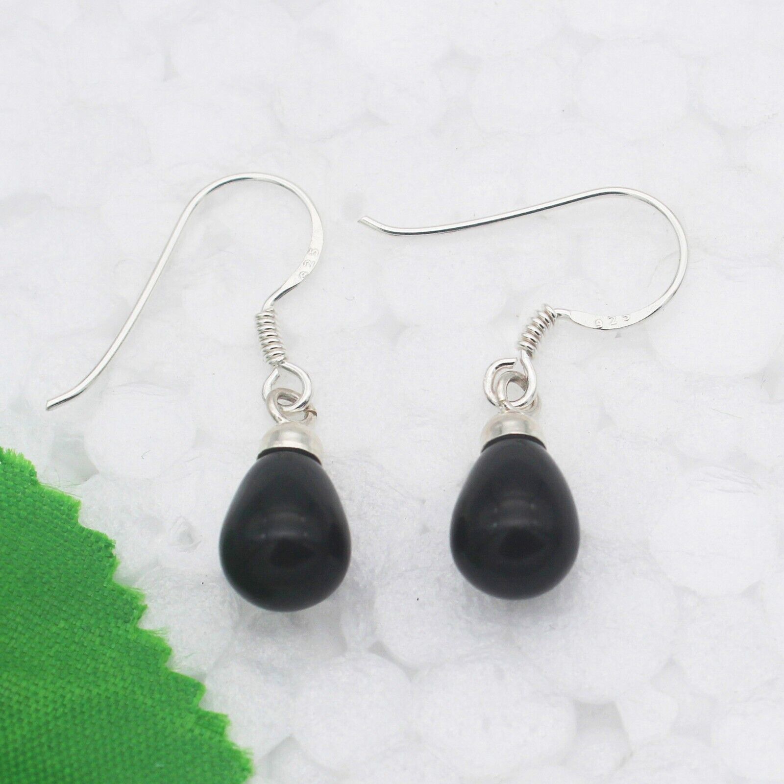 925 Sterling Silver Black Onyx Earrings Handmade Jewelry Minimalist Jewelry - £34.07 GBP