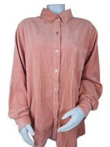 Mainstreet Blues Corduroy Shirt Jacket Womens Size 1X Peach Wide Wale Cotton Top - £20.95 GBP