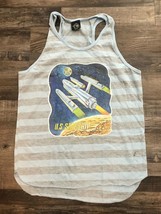 Vintage U.S Starship Blue &amp; Gray Striped Tank Top Sleeveless Shirt Mens Medium - £20.24 GBP