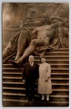RPPC Berlin Germany Couple Pose National Monument Wilhelm The Great Post... - £10.16 GBP