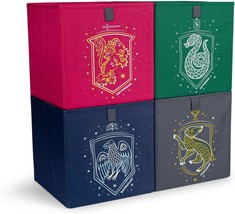 Ukonic Harry Potter Hogwarts Houses 11-Inch Storage Bin Cube Organizers, Set Of - £51.07 GBP