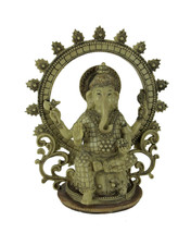 Zeckos Lord Ganesha Sitting Holding Sacred Objects Statue - £24.49 GBP